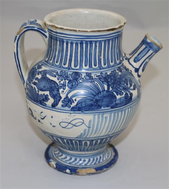 A Ligurian maiolica wet drug jar, 18th century, height 19cm